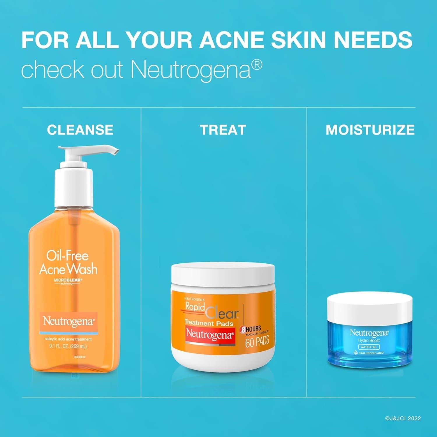 Neutrogena Oil-Free Acne Face Wash, Breakout Prone Skin Facial Cleanser with 2% Salicylic Acid Acne Treatment for Face